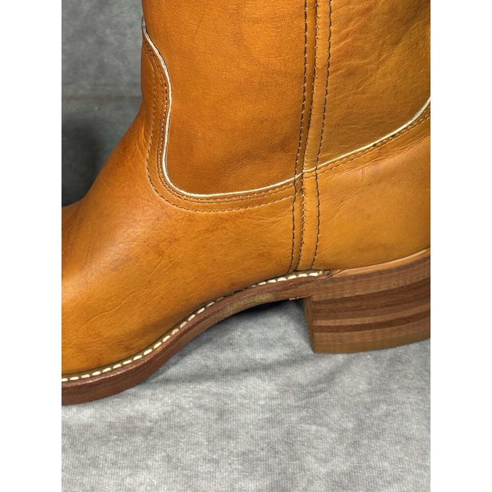 FRYE Boots Mens 9.5 Campus Boots Orange Sunrise Vintage 80s New With Tags - Picture 10 of 11